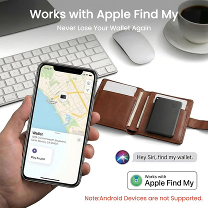 MFi Certified Wallet Tracker Card Compatible with Apple Find My Air Tag iOS