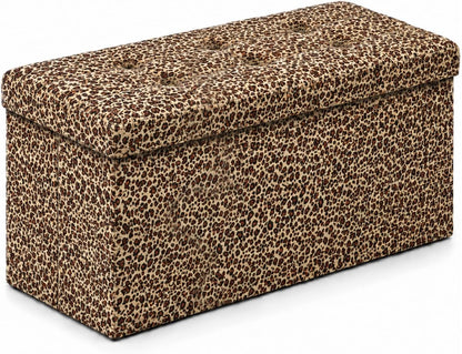 ALASDO Storage Ottoman Footrest Stool Small Ottoman with Storage Foldable Ottomans Foot Rest Footstool Bench for Living Room 17x13x13inches Grey