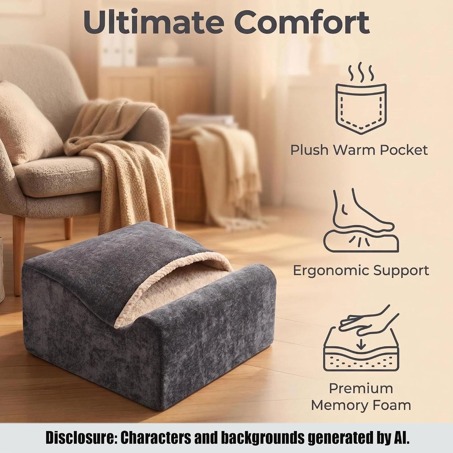 Work Foot Rest Under Desk,Comfort Foot Rest for Couch | Foot Rest For Under Desk at Work,At Soft Ergonomic Footrest,Support Foot Pillow,Heel Chair,Leg Elevation Pillow blue