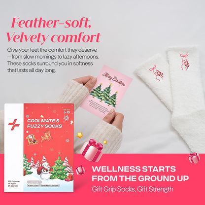COOLMATE Fuzzy Socks for Women Gift Box – Cozy Soft Cloud Socks for Spa Home, Mother’s Day Gifts for Mom Grandma