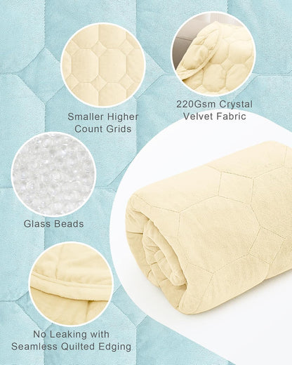 Cottonblue Weighted Lap Blanket 7lbs, Cozy Luxury Crystal Velvet Weighted Blanket for Adults, Small Weighted Blanket for Relaxation, Sleeping, Travel, Grey, 29" x 24"