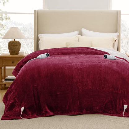 Bedsure Heated Blanket Throw Blanket with Preheat Function - Fast Heating Electric Blanket, Soft Flannel Throw with 6 Time Settings(Up to 10H), 6 Heating Settings, Gifts for Grandma (50"x60", Cream)