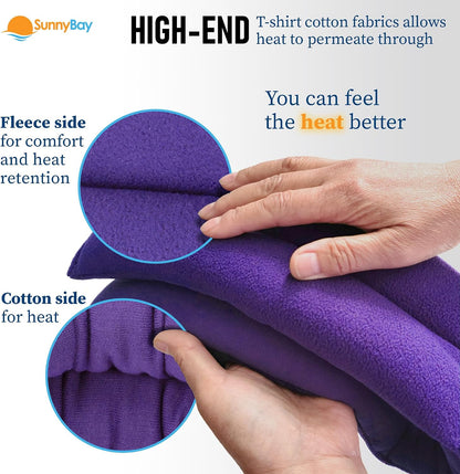 SunnyBay Microwavable Heating Pad for Neck and Shoulder, Heated Neck Wrap, Microwave Heat Pad, Weighted Beanbag Moist Hot or Cold Compress, 2.2 lbs, 26x4 Inches, Navy Blue
