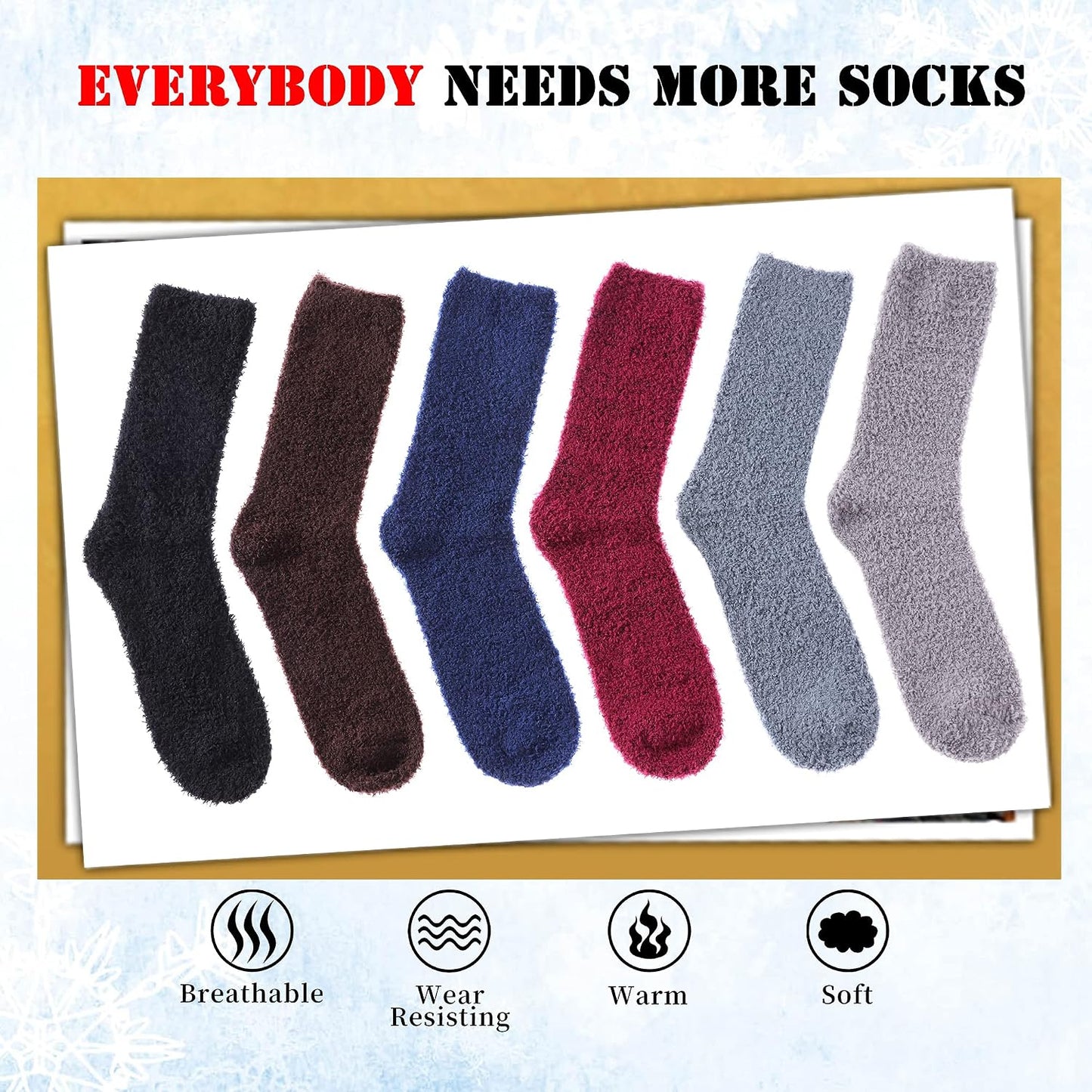 LANLEO 5/6 Pairs Womens Super Soft Fuzzy Plush Warm Winter Home Sleeping Slipper Socks