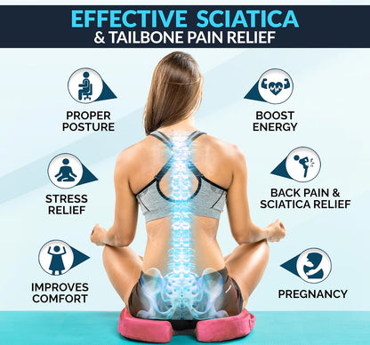 ComfiLife Gel Enhanced Seat Cushion – Office Chair Cushion – Non-Slip Gel & Memory Foam Coccyx Cushion for Tailbone Pain - Desk Chair Car Seat Cushion Driving - Sciatica & Back Pain Relief (Navy)