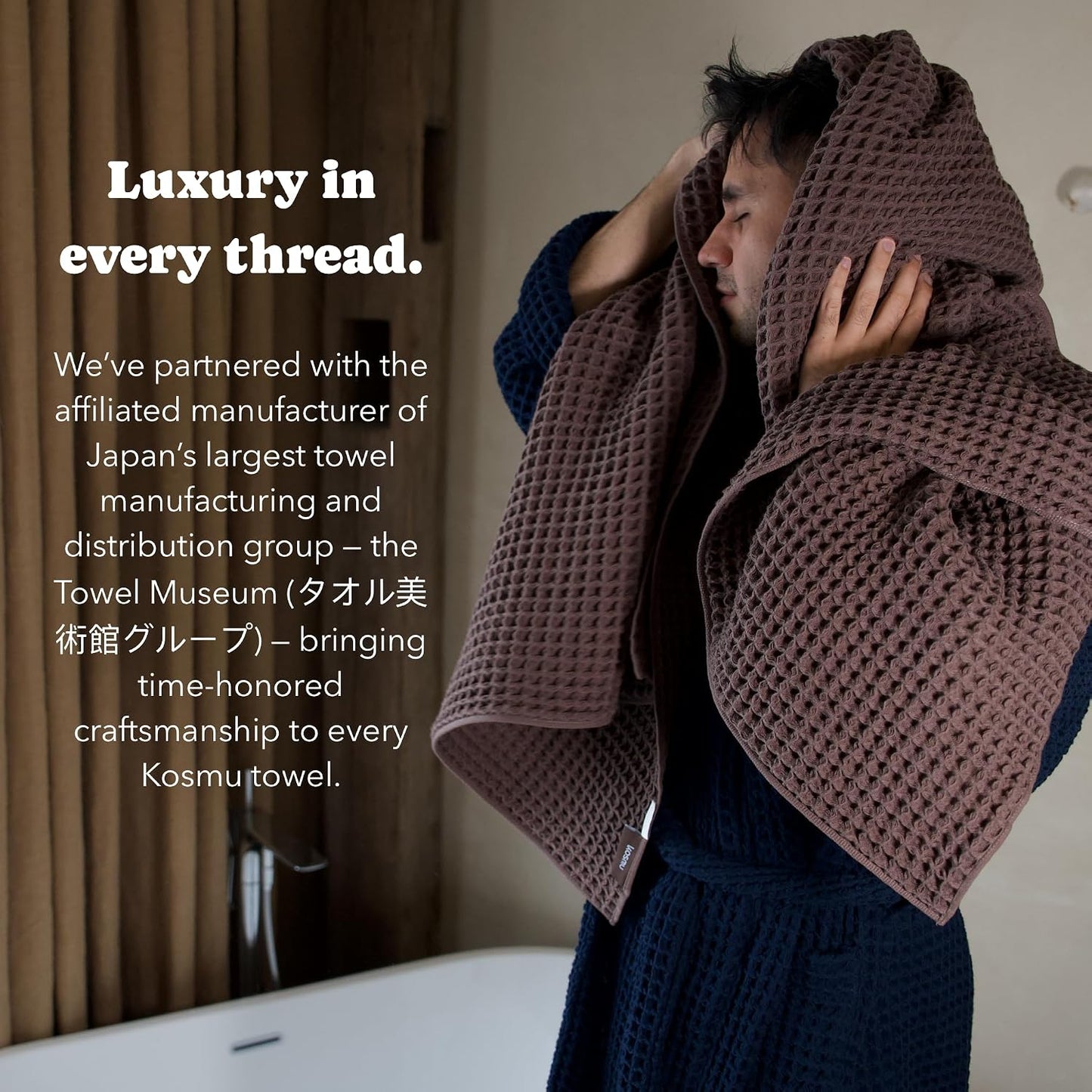 Luxury Organic Japanese Cotton Hair Drying Waffle Towel Wrap for Women | Absorbent, Quick-Dry Head Turban for Shower, Sauna, Spa | Extra Large for Long, Curly, Straight Hair With Button (White, 1 Pc)
