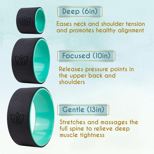 Florensi Yoga Wheel 3-Pack Back Roller & Stretcher for Pain Relief