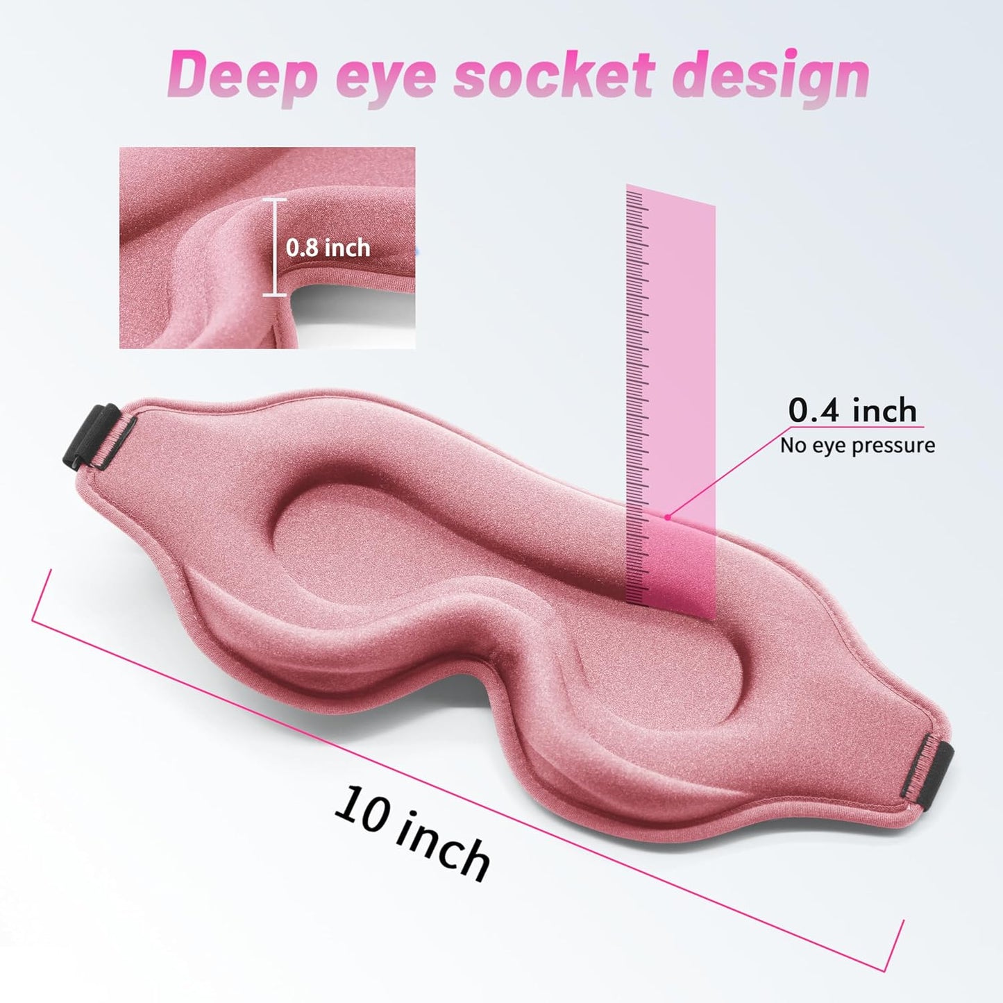 Sleep Eye Mask for Men Women, Lash Extensions 3D Sleeping Mask, Travel Blackout Night Blindfold Eye Shade Cover with Adjustable Strap (Black)
