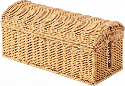PP Rattan Cable Management Box to Hide Cords and Power Strip