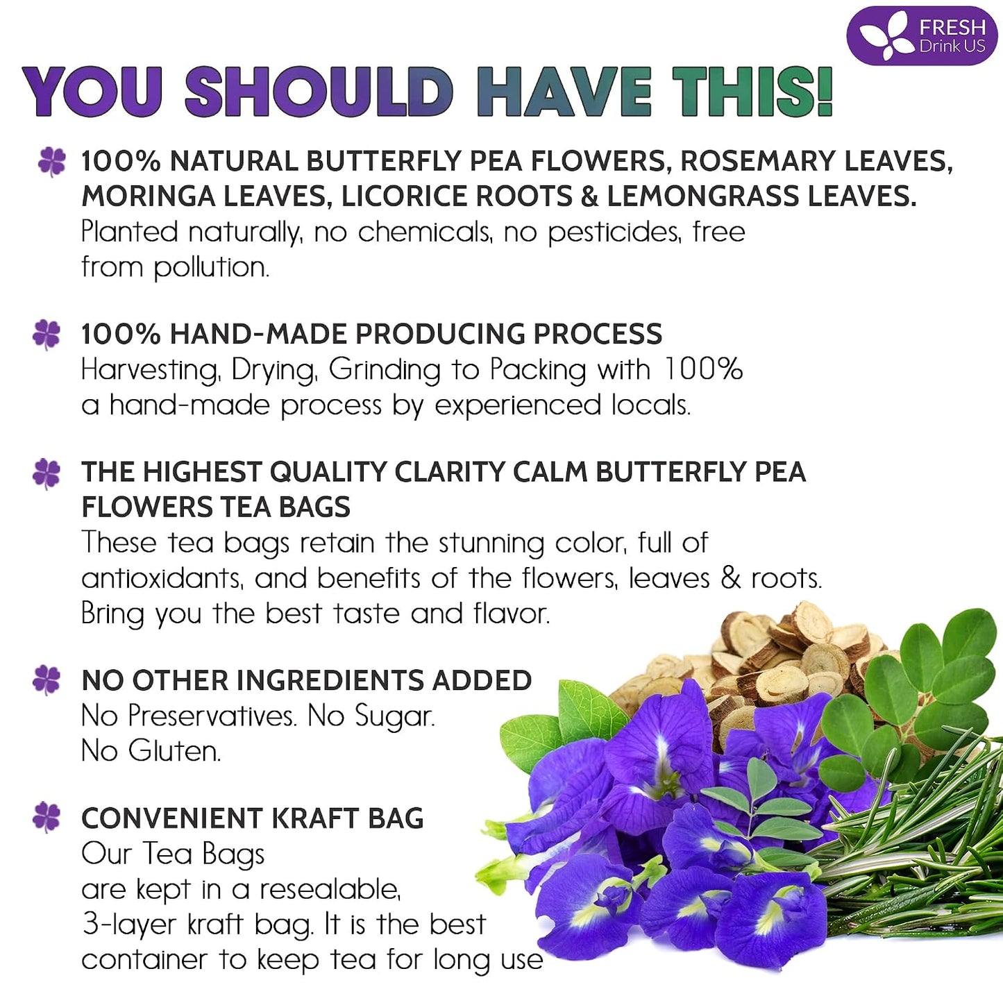 FreshDrinkUS, Premium 60 Chamomile Lavender Tea Bags, Calming Herbal Blend Strong Support for Relaxation & Better Sleep | Naturally Caffeine-Free Bedtime Tea with Soothing Floral Aroma, 100% Natural, Hand-made No Sugar/ Caffeine/ Gluten, Vegan - Colors B