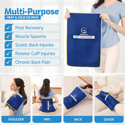 Reusable Hot and Cold Ice Packs for Injuries Reusable – 7 Piece Flexible Ice Packs in Multiple Shapes and Sizes – Multi Use Ice Pack for Back Pain Relief, Neck, Shoulder