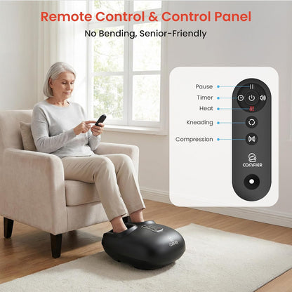 COMFIER [2026 Gift for Men,Women,Shiatsu Foot Massager with Fast Heat,Kneading Rolling Compression,Extra Vibration, FSA Eligible HSA Store, Plantar Fasciitis,Neuropathy Pain, Bigger Size 13IN