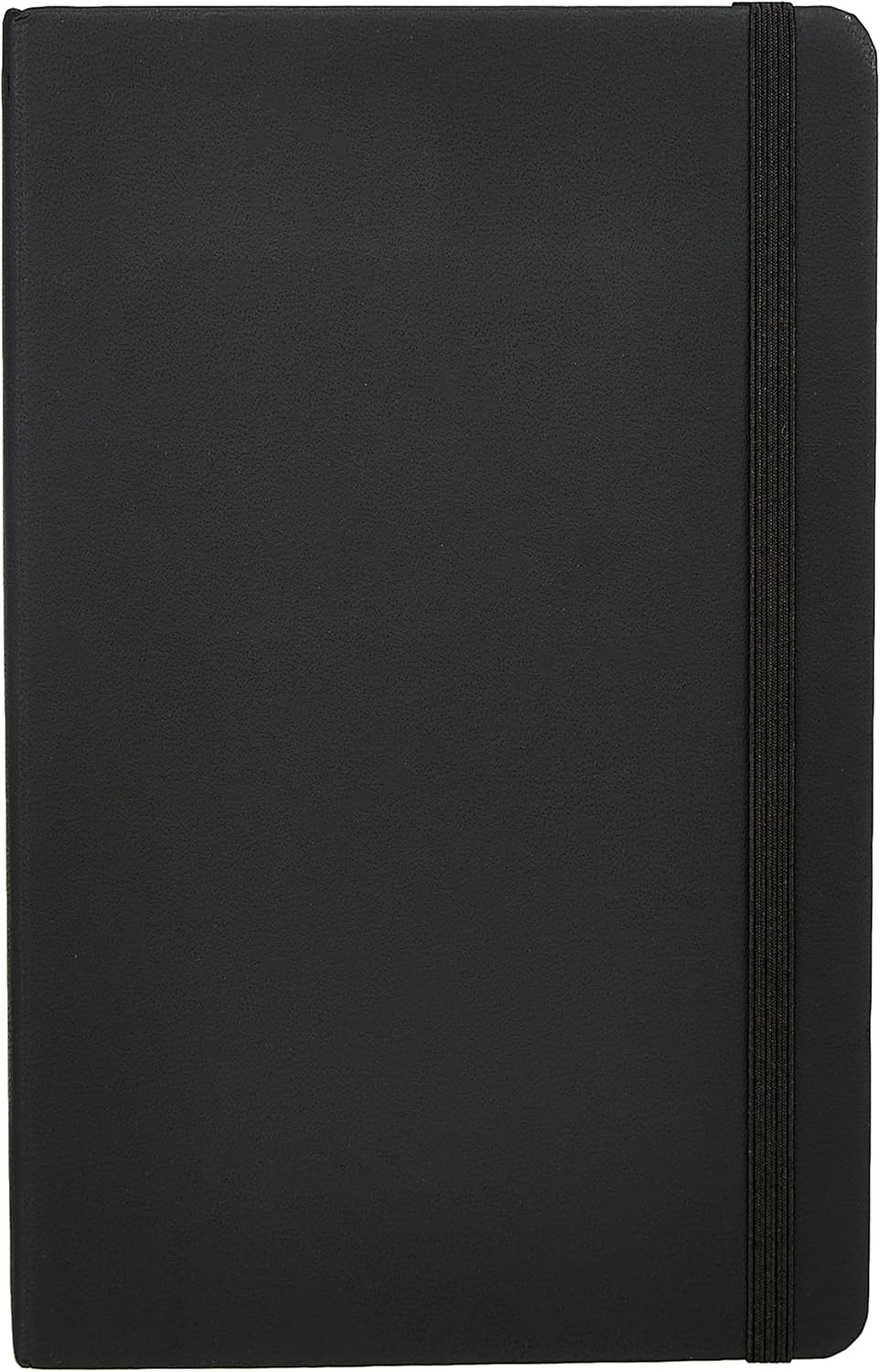 Amazon Basics Classic Lined Writing Notebook for Note Taking and Journaling, Hardcover with Elastic Closure, 240 Pages, 5" x 8.25", Black
