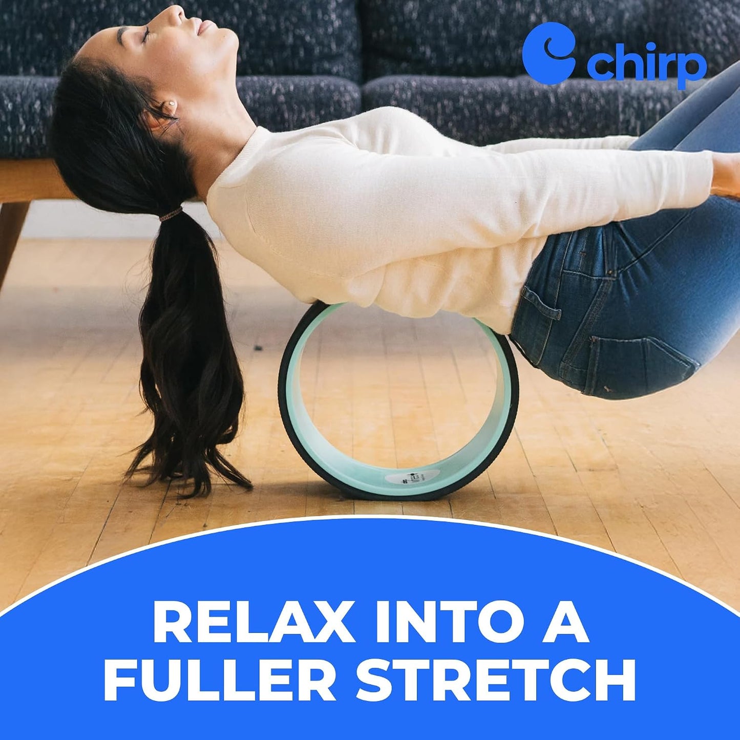 Chirp Wheel Foam Roller - Targeted Back & Neck Pain Relief, Muscle Massage, Trigger Point Therapy, High-Density Foam Tool for Physical Therapy, Stretching & Exercise, 500lbs Capacity, 12-Inch Mint