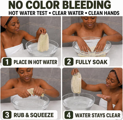SubSahara African Net Sponge, 2 Pack 45-Inch Exfoliating Bath Scrubber