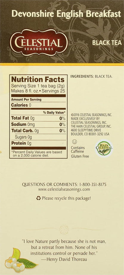 Celestial Seasonings Caffeine Free Chamomile Herbal Tea, 25 Tea Bags