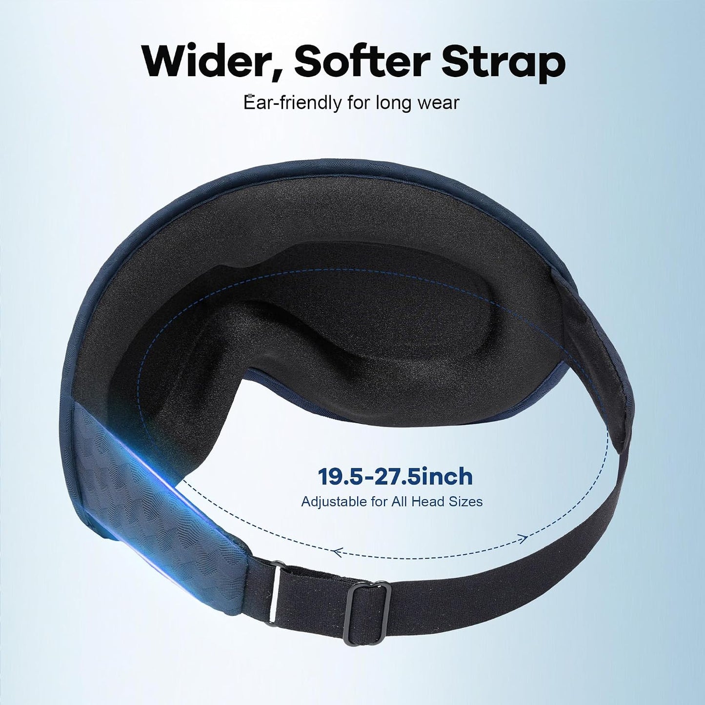 Blackout Weighted Eye Mask for Sleeping: 3D Contoured Gentle-Pressure Sleep Mask for Men & Women - Airplane Travel & Night Shift Essentials, Zero Eye Pressure, Breathable Blindfold, Black
