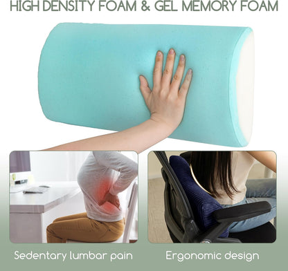 HIGOGOGO Lumbar Support Pillow for Recliner Chair/Accent Chair/Couch, Memory Foam Back Support Cushion for Elderly, Recliner Cushions for Back Rest, Pain Relief, Reading, Washable Cover, Dark Grey
