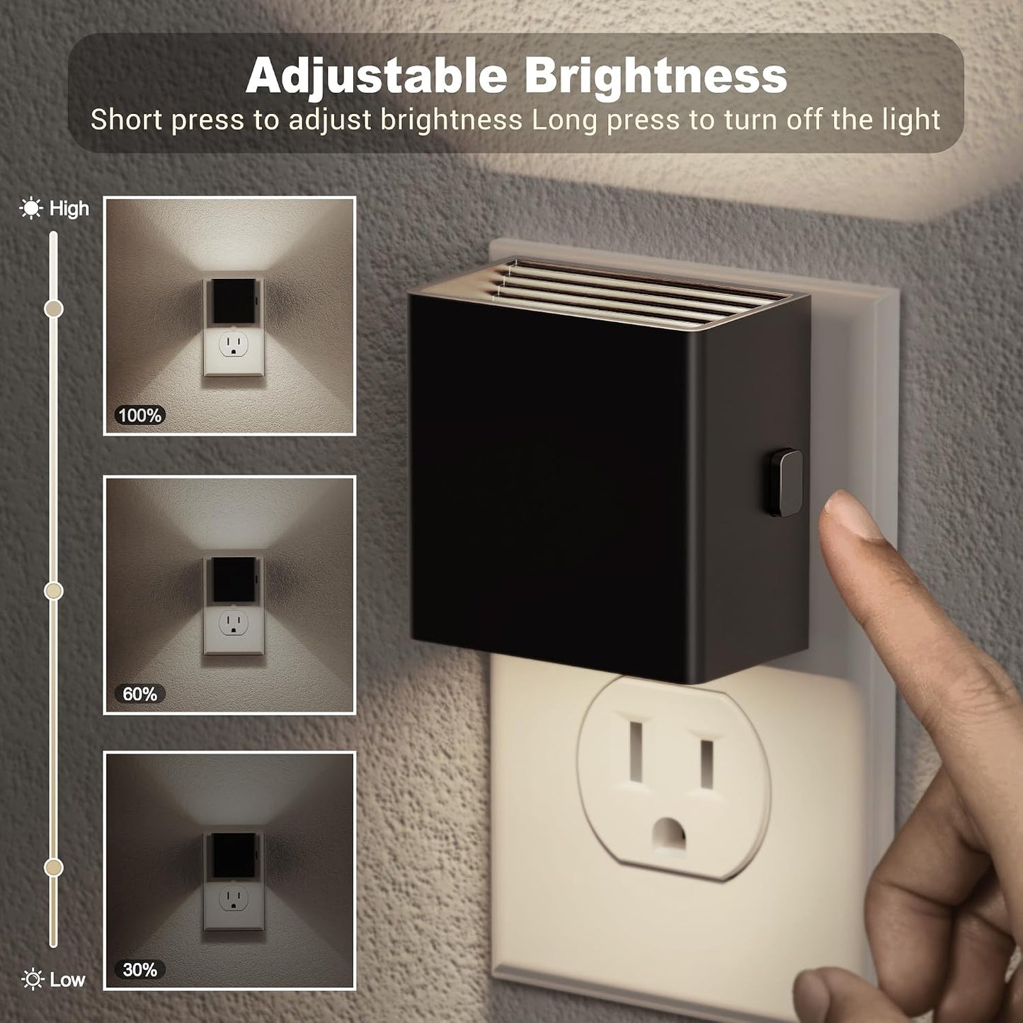 JandCase Night Light, Modern Night Lights Plug into Wall,2 Pack Dusk to Dawn Sensor Nightlight, Amber Brightness Adjustable Nightlight for Kids Bathroom Hallway Kitchen Bedroom Decor