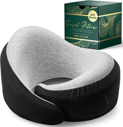 Proglobe Travel Neck Pillow for Airplanes, Long Haul Flight Kit, Grey