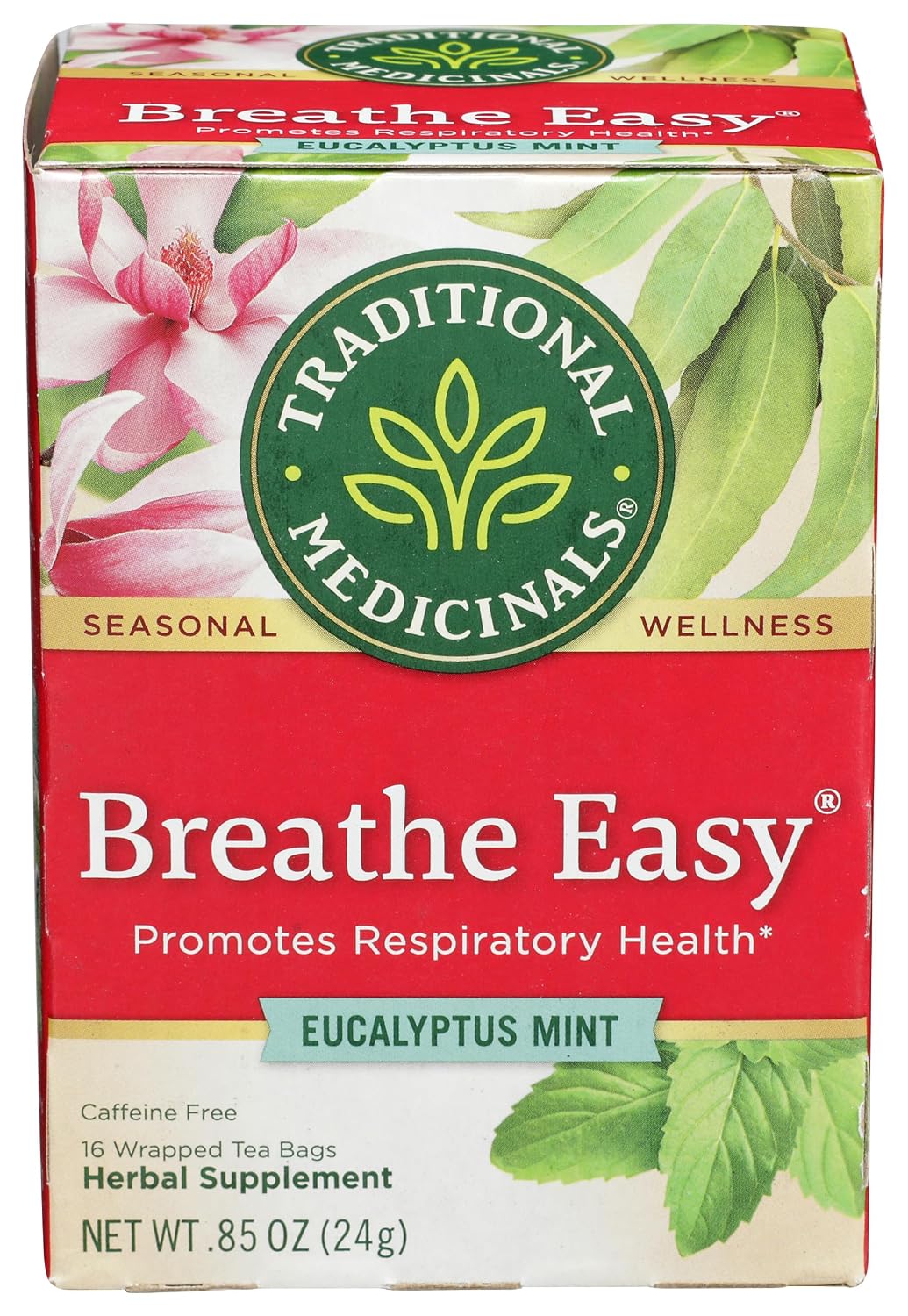 Traditional Medicinals Breathe Easy Eucalyptus Mint, 16 Tea Bags