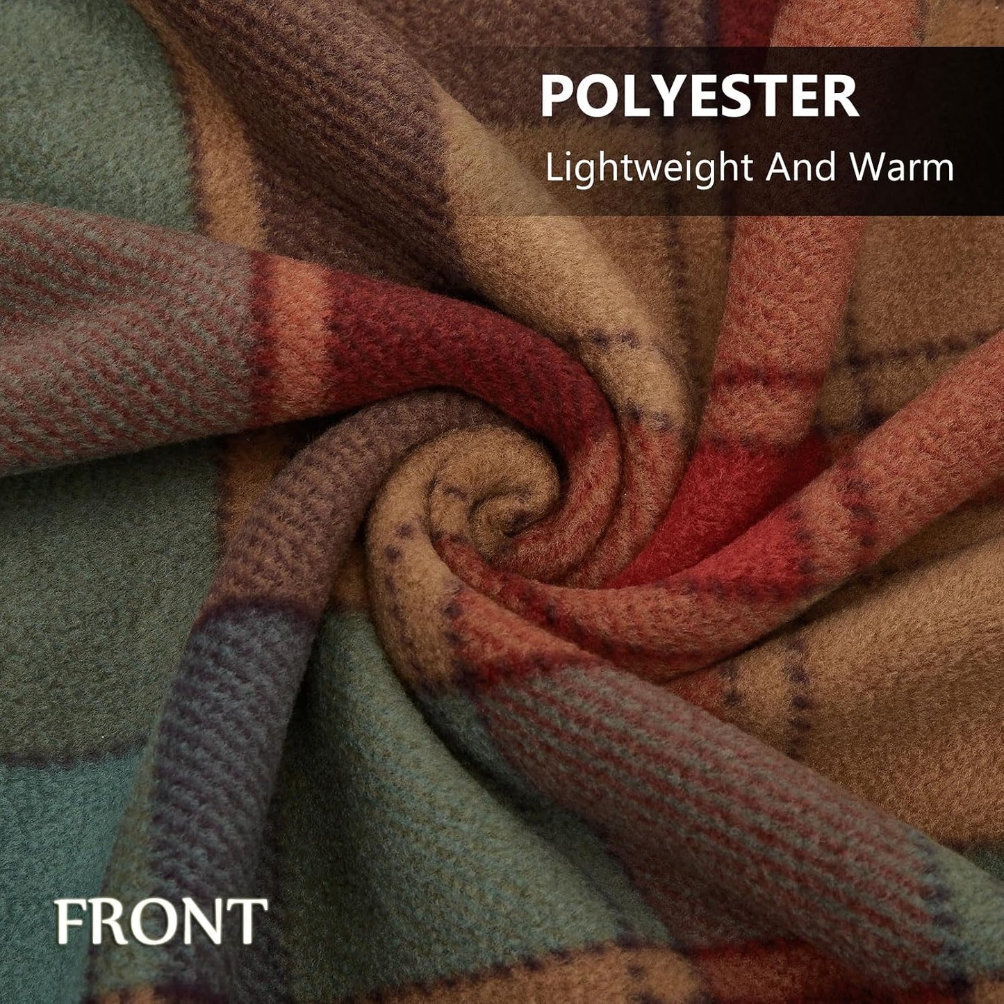 forestfish Fleece Wearable Blanket, Plaid Lap Blanket Comfy Poncho Throw with Buttons for Bed Sofa Office, Grey-White