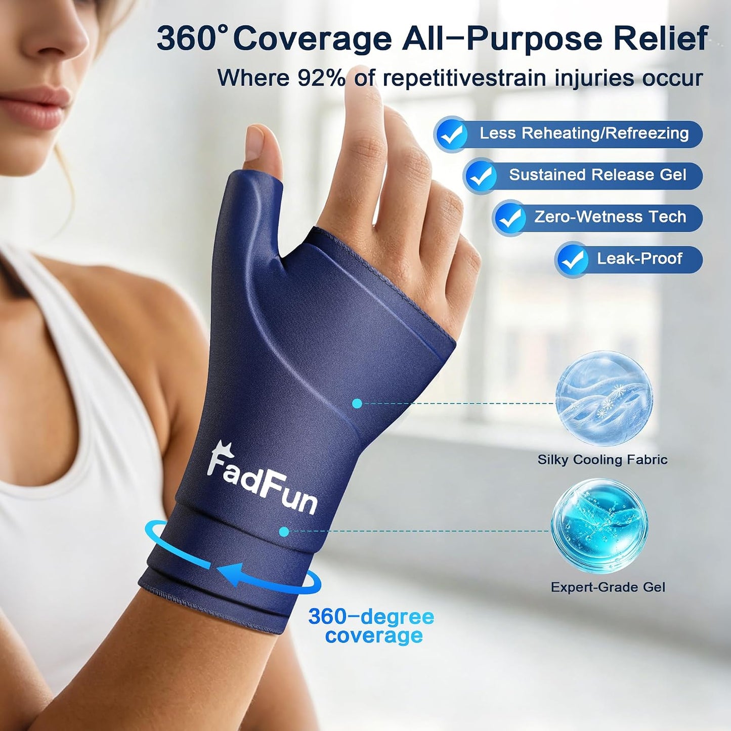 FadFun Ankle Ice Pack Wrap for Swelling,Cold/Hot Therapy Ice Socks for Feet,Reusable Gel Ice Compression Socks,for Soothe Plantar Fasciitis,Achilles Tendonitis,Sprained,Pain Relief,for Women & Men