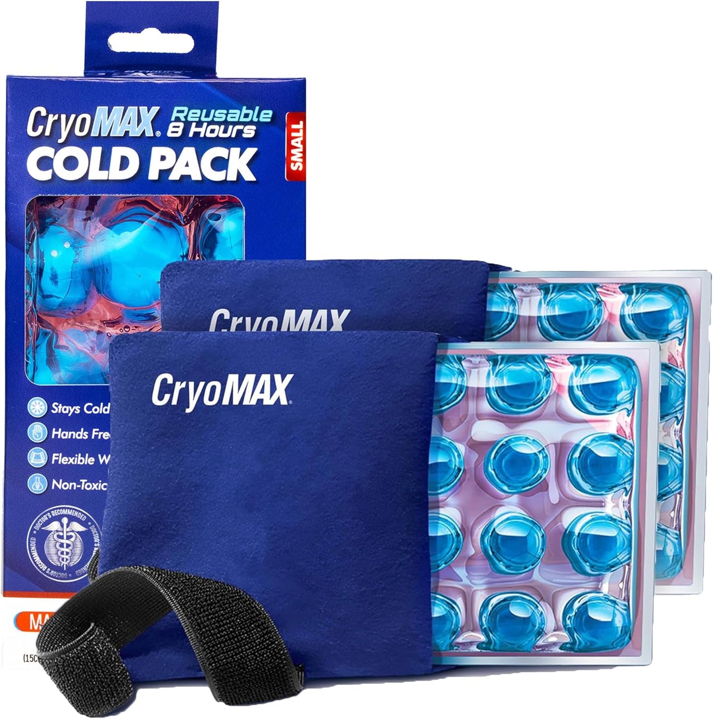 Cryo-Max Cold Pack, 8 Hour Reusable Cold Therapy Ice Pack for Elbows, Knees, Neck + More, Medium, 6" x 12" (1 Count)