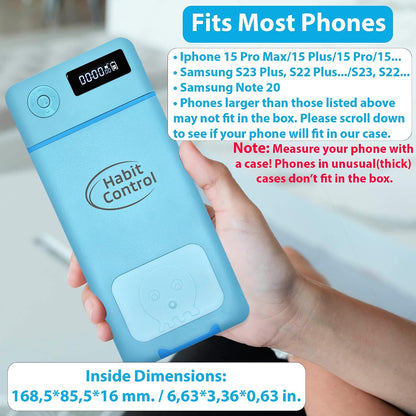 Cell Phone Lock Box with Timer for Self-Discipline, Portable Time Lock Box Suitable for iPhone and Android Smartphones, Phone Jail Box with Timer to Reduce Screen Time, Mindfulness Gift