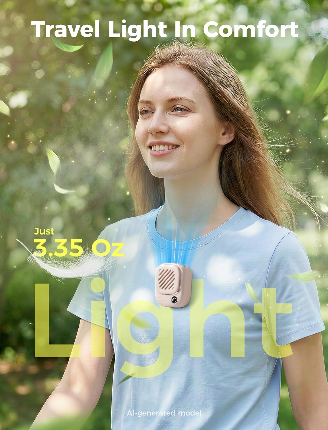 Aecooly Magnetic Clip On Fan, Mini Portable Neck Fan, Mighty Waist Fan