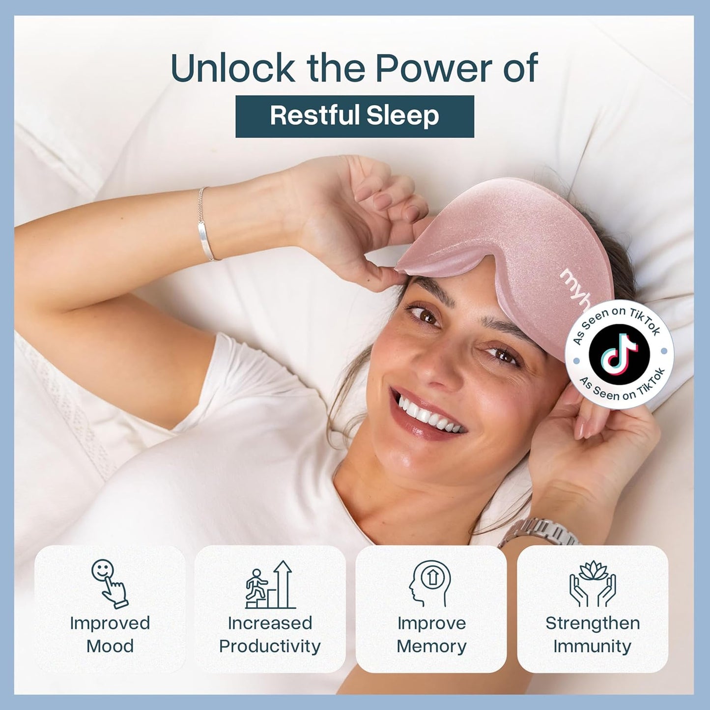 MyHalos® Sleep Mask – 3D Blackout Eye Mask for Women & Men, Side Sleepers, Zero Pressure Memory Foam Eyelash Friendly, Breathable,Award-Winning Sleep Aid for Travel (Black, 1 Count (Pack of 1)