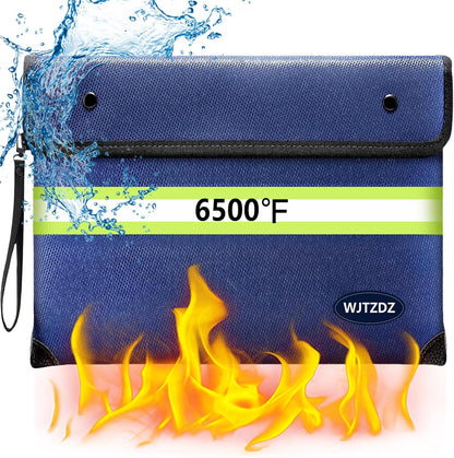 Upgraded Fireproof Money Bag,10 Layers of Heat Insulated Materials 6500°F