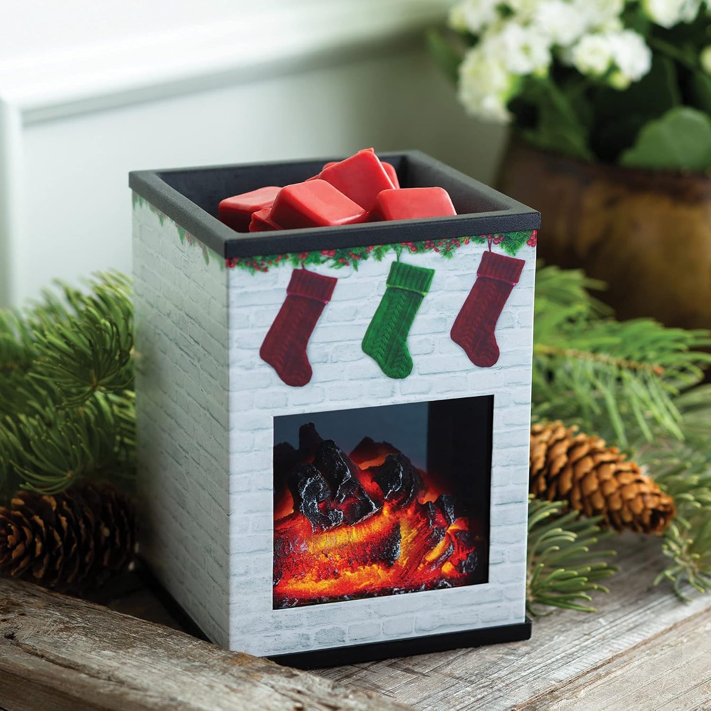 Candle Warmers ETC. Illumination Fragrance Warmer- Light-Up Warmer for Warming Scented Candle Wax Melts and Tarts or to Freshen Room, White Harmony