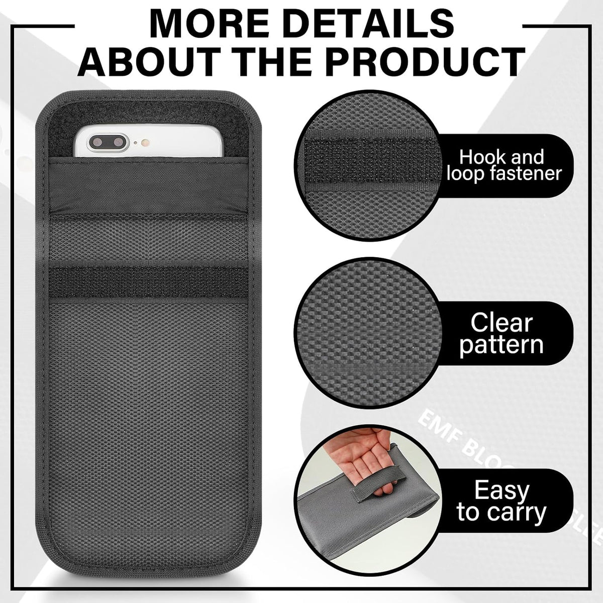 3 Pcs Faraday Bag Signal Blocking Pouch Nylon Sleeve, Black