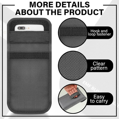 3 Pcs Faraday Bag Signal Blocking Pouch Nylon Sleeve, Black