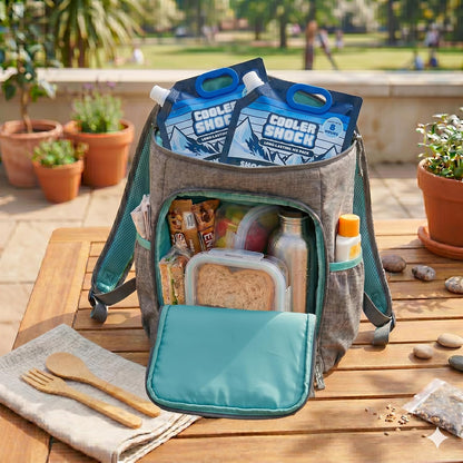 Cooler Shock Reusable Ice Packs for Cooler - Long Lasting Cold Freezer Packs for Coolers and Lunch Boxes - Cooler Ice Packs for Camping Gear, Fishing, Road Trips, Beach Must Haves