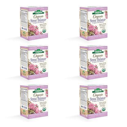 Tadin Organic Chamomile Lavender Tea, Caffeine Free Herbal Tea to Promote Serenity, 20 Tea Bags Per Box, Pack of 6