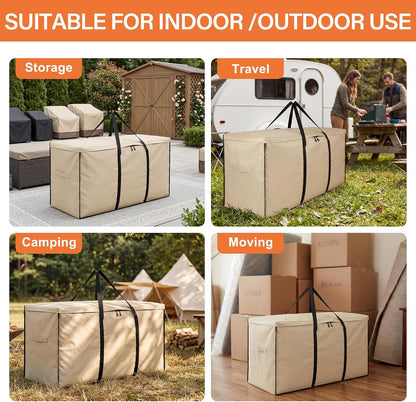 storagebag Patio Cushion Storage Bag, Outdoor Cushion Storage Bag,Waterproof Extra Large Furniture Storage Bag with Handle and Zipper, 48in L x 16in W x 22in H