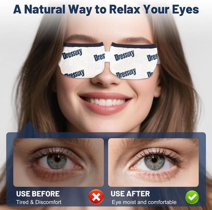 Heated Eye Mask & Microwavable Eye Compress | Gentle Steam Heat for Eye Comfort 1pc Cotton White