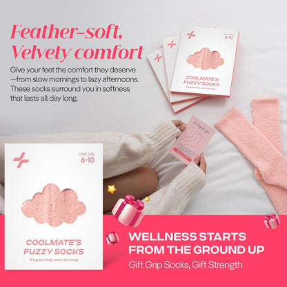 COOLMATE Fuzzy Socks for Women Gift Box – Cozy Soft Cloud Socks for Spa Home, Mother’s Day Gifts for Mom Grandma