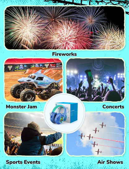 iClever Noise Cancelling Headphones for Kids Adults, SNR 29dB Safety Noise Reduction Ear Muffs for Autism Sensory &Concentration Aid, Ear Hearing Protection for Fireworks/Event/Monster Jam/Concert