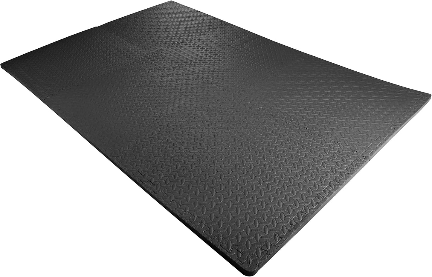 BalanceFrom Puzzle Exercise Mat 1/2" Thick, EVA Interlocking Foam Floor | Tiles for Home Gym, Mat for Home Workout Equipment, Floor Padding for Kids, Black, 24 in x 24 in x 1/2 in, 144 Sq Ft-36 Tiles