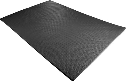 BalanceFrom Puzzle Exercise Mat 1/2" Thick, EVA Interlocking Foam Floor | Tiles for Home Gym, Mat for Home Workout Equipment, Floor Padding for Kids, Black, 24 in x 24 in x 1/2 in, 144 Sq Ft-36 Tiles
