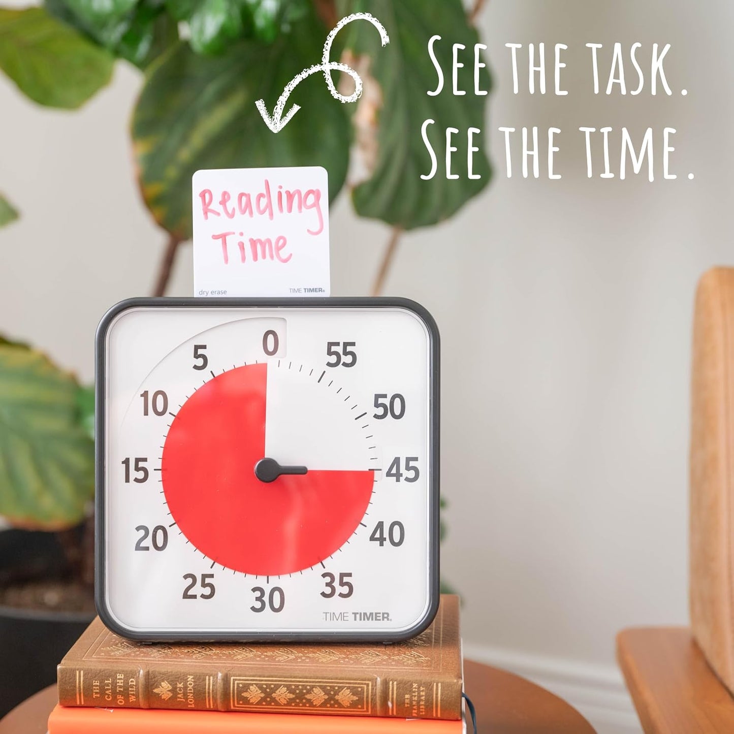 TIME TIMER 12 inch Visual Timer 60 Minute Kids Desk Countdown Clock with Dry Erase Activity Card, Also Magnetic for Classroom, Homeschooling Study Tool, Task Reminder, Home and Kitchen Timer