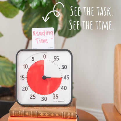 TIME TIMER 12 inch Visual Timer 60 Minute Kids Desk Countdown Clock with Dry Erase Activity Card, Also Magnetic for Classroom, Homeschooling Study Tool, Task Reminder, Home and Kitchen Timer