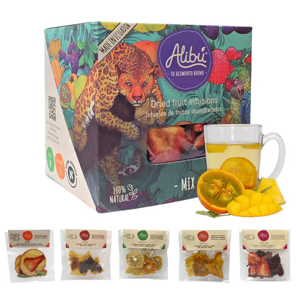 Alibú Dried Fruit Tea Infusions - Variety Pack - Certified Vegan, 100% Natural, Hot or Iced, Caffeine Free, Eat and Drink -.12 oz