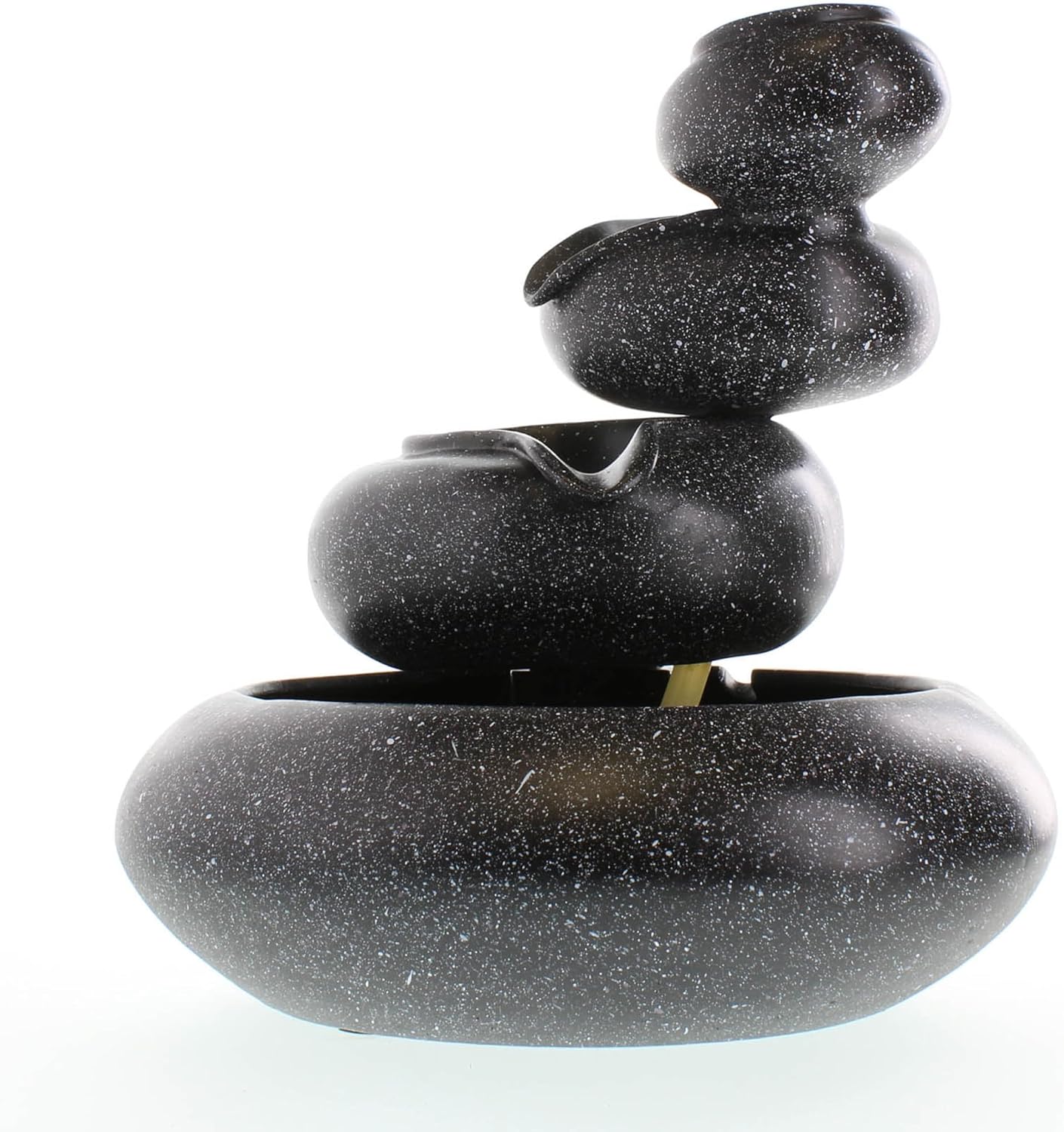 Zingz & Thingz Zen Collection Resin Tabletop LED Water Fountain, Four-Tier, 9.5x9.5x10