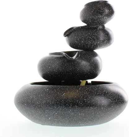Zingz & Thingz Zen Collection Resin Tabletop LED Water Fountain, Four-Tier, 9.5x9.5x10