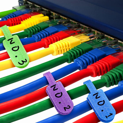 Outus 50 Pcs Cable Labels Multi Color with Writable Surface, Classic Style