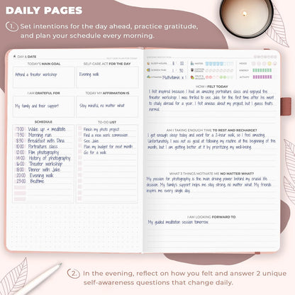 Clever Fox Self-Care Journal for Women, Daily Planner 5.8x8.3 Aquamarine